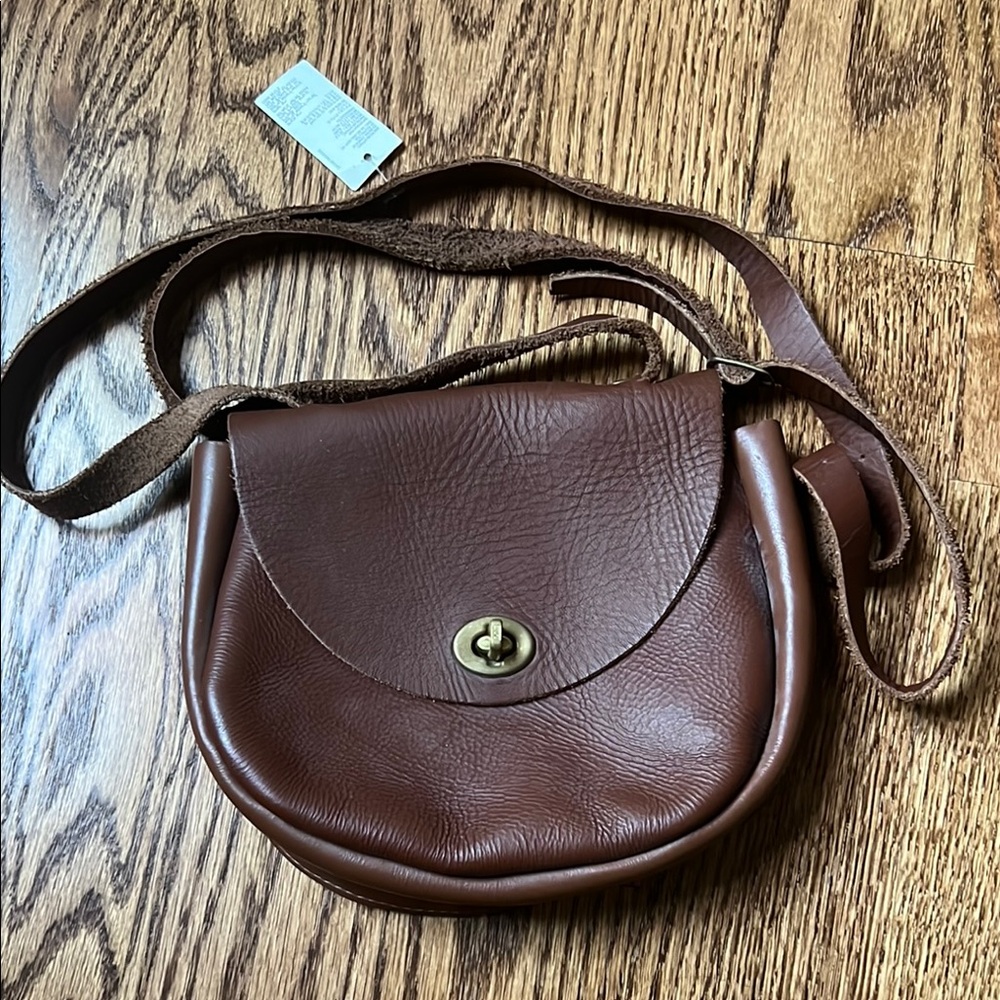American Apparel Brown Leather Crossbody Bag NWT